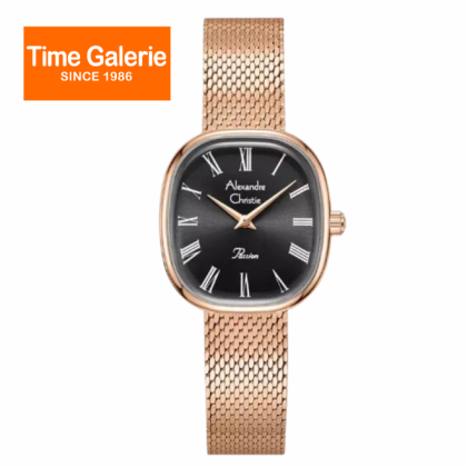 Alexandre Christie ALCW2B93LHBRGBA Black Dial Rose Gold Stainless Steel Mesh Strap Women Watch
